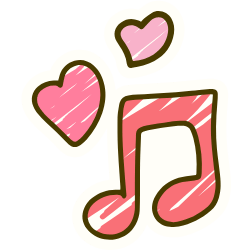 Music and Artist Inspired Icon – Pink Musical Notes and Hearts Representing Music-Themed Clothing