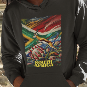 South African heritage hoodie with Springbok and national colors