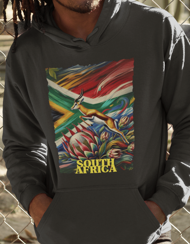 South African heritage hoodie with Springbok and national colors
