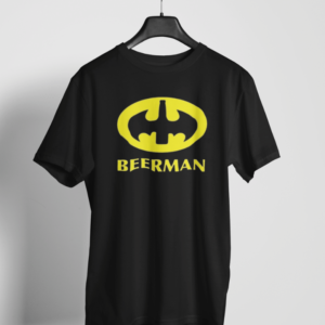 Funny Beerman Batman Parody T-Shirt for Beer Lovers – Black Tee